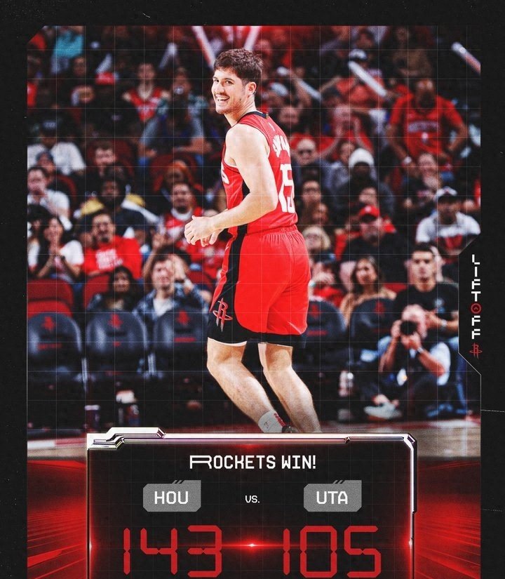 火箭主场击败爵士，继续保持不败